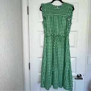 Draper James RSVP Ruffle Smocked Gingham Print A-Line Dress